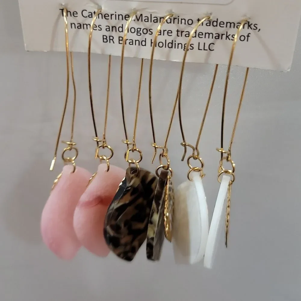 BRAND NEW CATHERINE MALANDRINO 3-PACK EARRINGS PAIRED ON KIDNEY WIRES